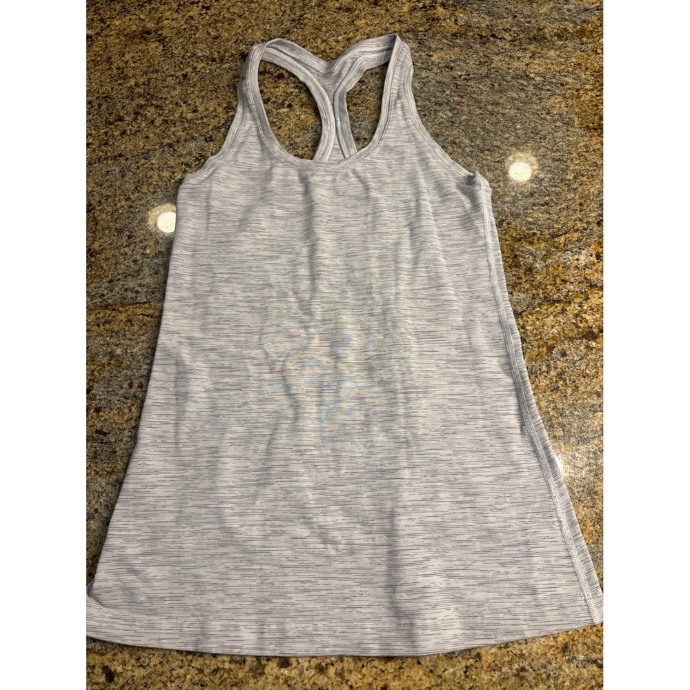 Lululemon Racerback Tank Top‎ Gray Heathered Space Dye Athletic Yoga Womens S